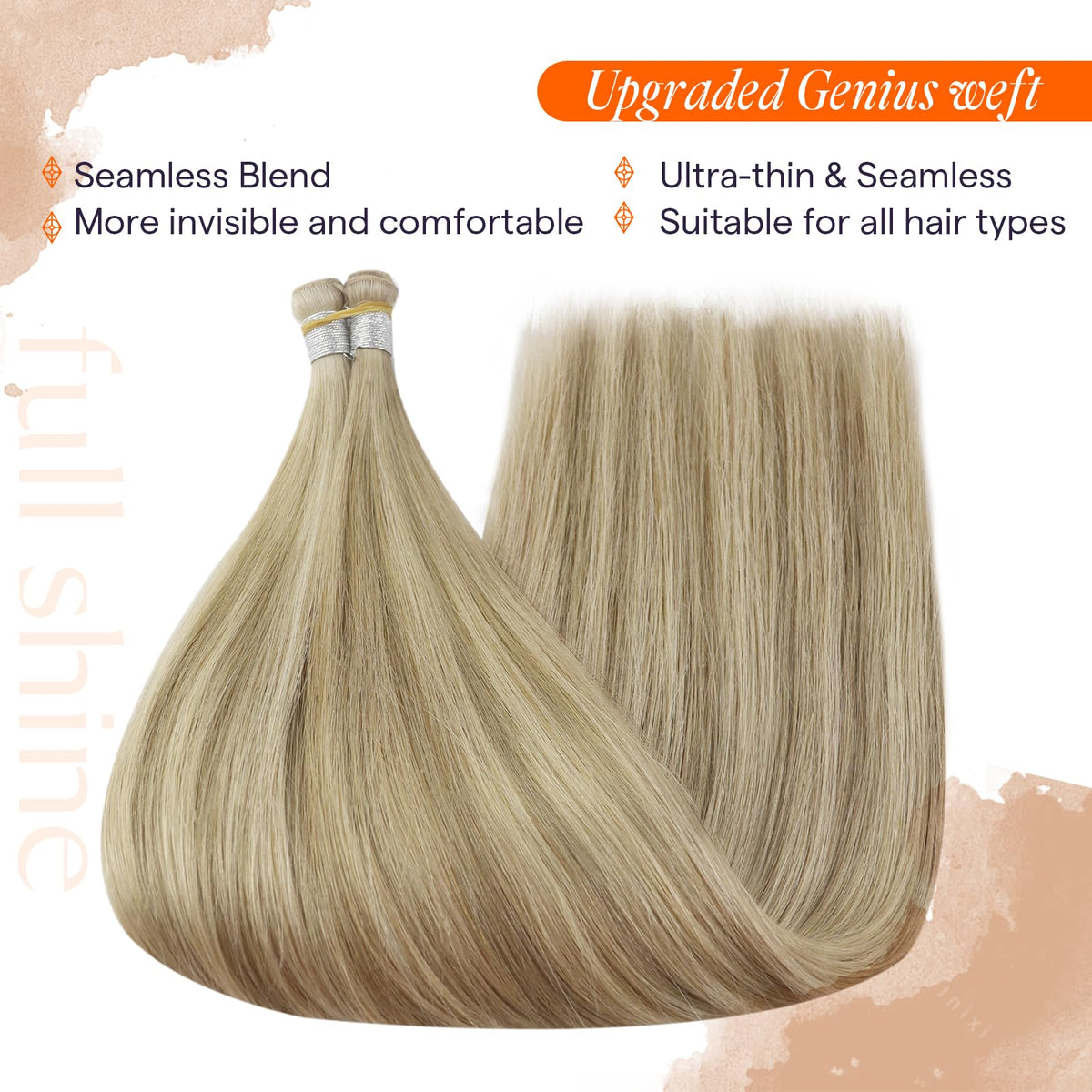 Model wearing Full Shine Genius Weft Hair Extensions