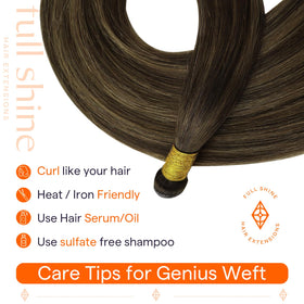 Model wearing Full Shine Genius Weft Hair Extensions