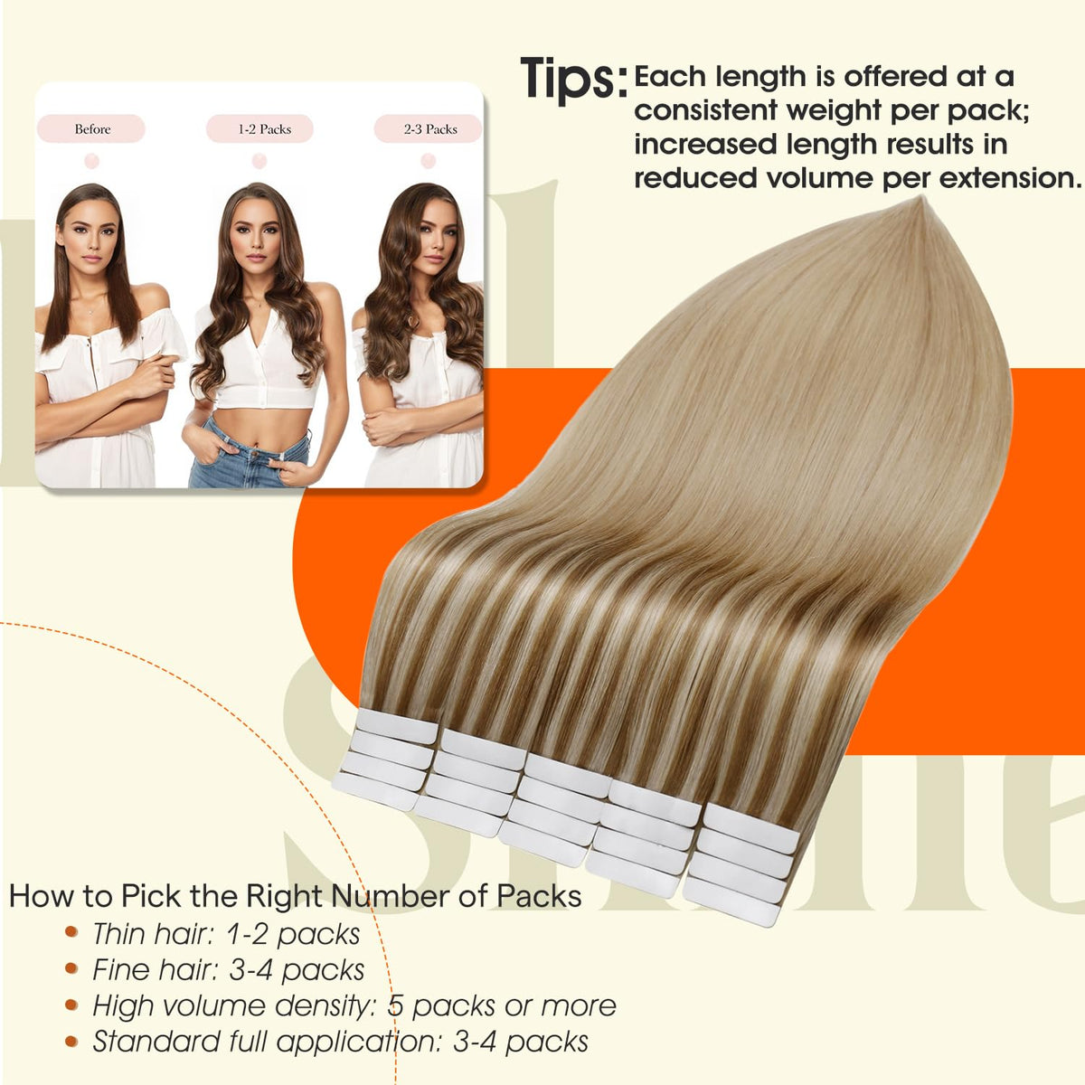 Model wearing Full Shine Tape In Extensions in a hairstyle