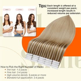 Model wearing Full Shine Tape In Extensions in a hairstyle