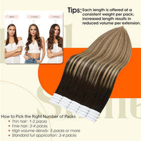 Model wearing Full Shine Tape In Extensions styled