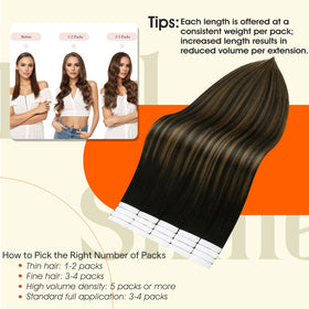 Model wearing Full Shine Tape In Extensions styled in soft waves