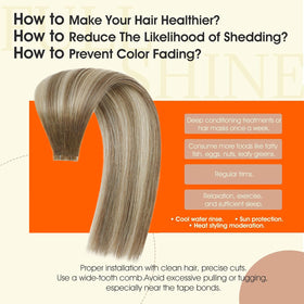 Model wearing Full Shine Tape In Hair Extensions styled