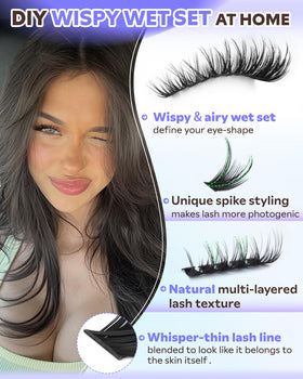Model wearing Goddvenus wispy lashes for a natural look