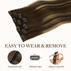 Model wearing GOO GOO Clip in Hair Extensions styled in loose waves