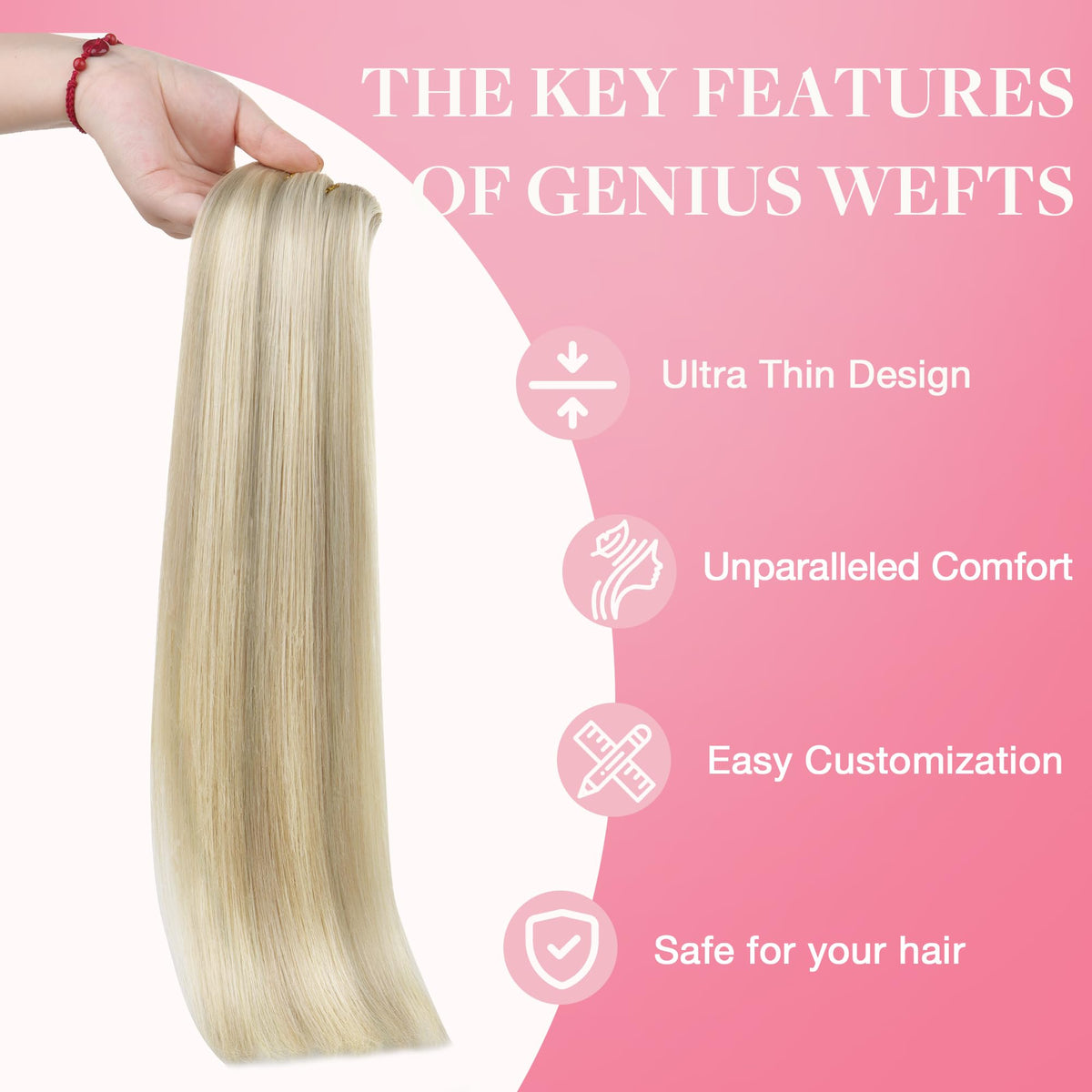 Model wearing GOO GOO Genius Weft Hair Extensions