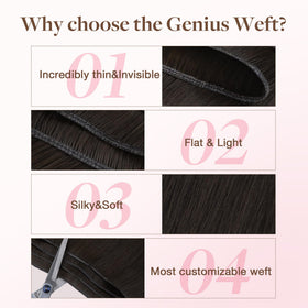 model wearing GOO GOO Genius Weft Hair Extensions
