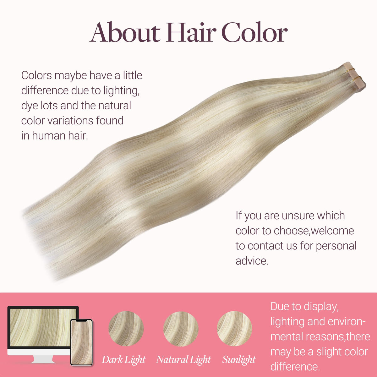 Model wearing GOO GOO Tape in Hair Extensions