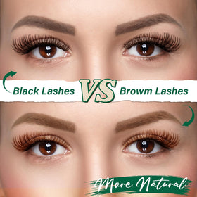 Model wearing KEYYOU Brown Lash Clusters