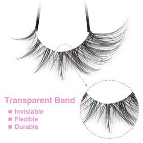 Model wearing Kiromiro Fox Eye False Eyelashes for a natural look