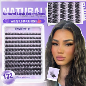 Model wearing LANFLOWER lash extensions