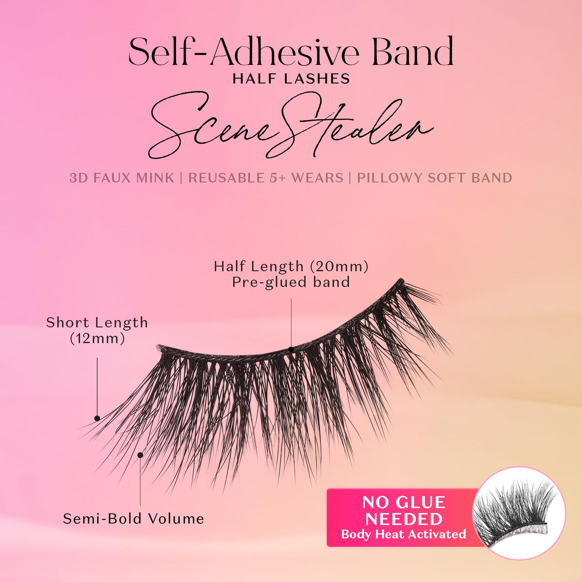 Model wearing Lilly Lashes Self Adhesive Eyelashes