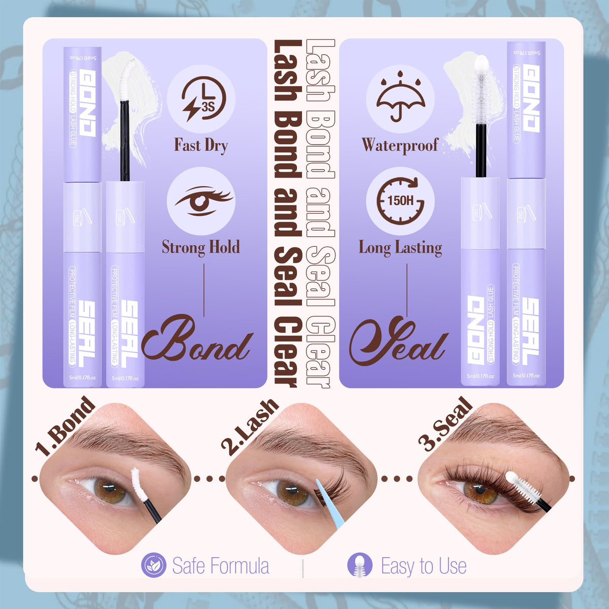 Model wearing Mavphnee brown lash clusters for a natural look