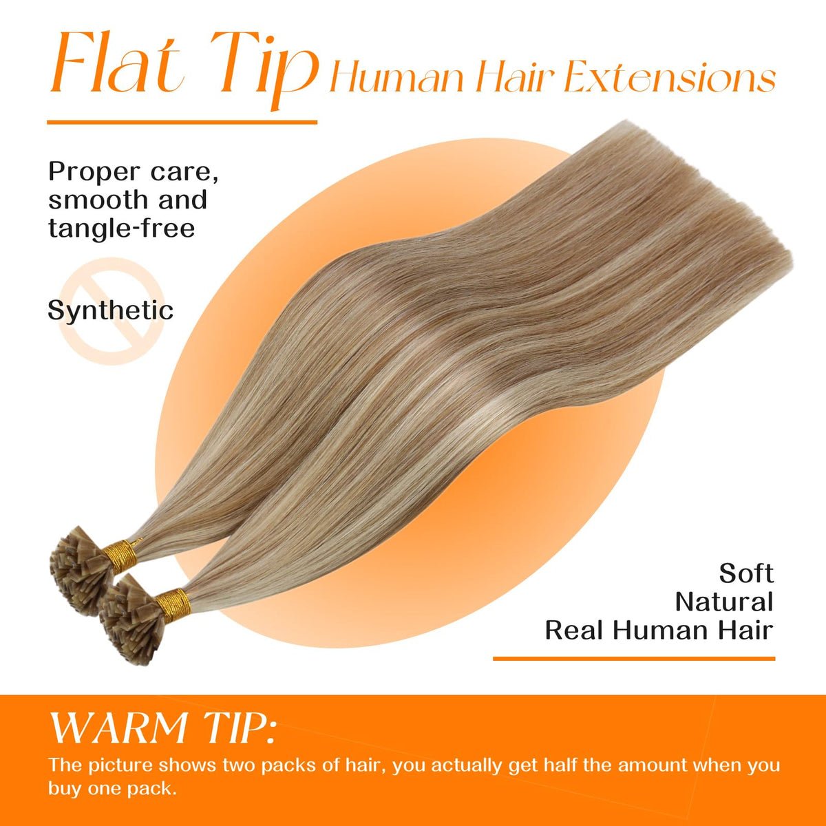 Model wearing Sunny Hair 20 Inch Flat Tip Hair Extensions