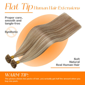 Model wearing Sunny Hair 20 Inch Flat Tip Hair Extensions