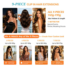 Model wearing Sunny Hair Clip-in Extensions 26 Inch