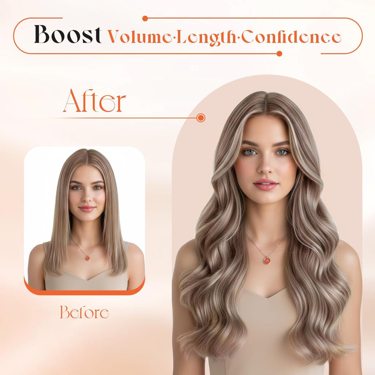 Model wearing Sunny Hair Clip-in Extensions styled