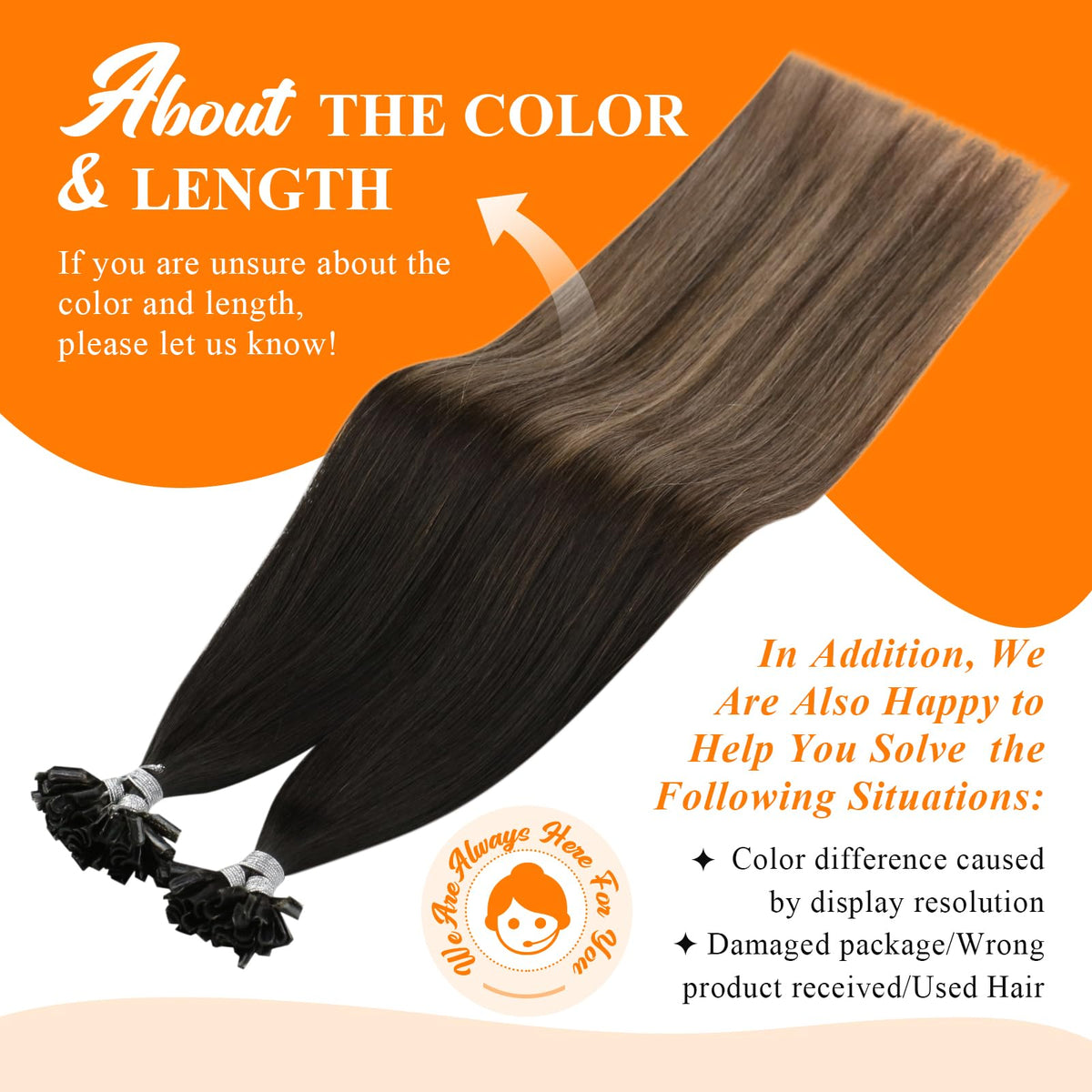 Model wearing Sunny Hair K Tip Hair Extensions