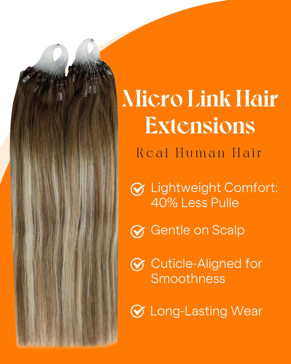 Model wearing Sunny Hair Micro Bead extensions styled in curls