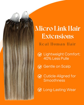 Model wearing Sunny Hair Micro Bead extensions styled in curls