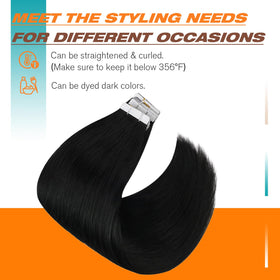 Model wearing Sunny Hair Tape in Extensions
