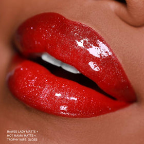 Model wearing The Lip Bar Bawse Lady Liquid Matte Lipstick
