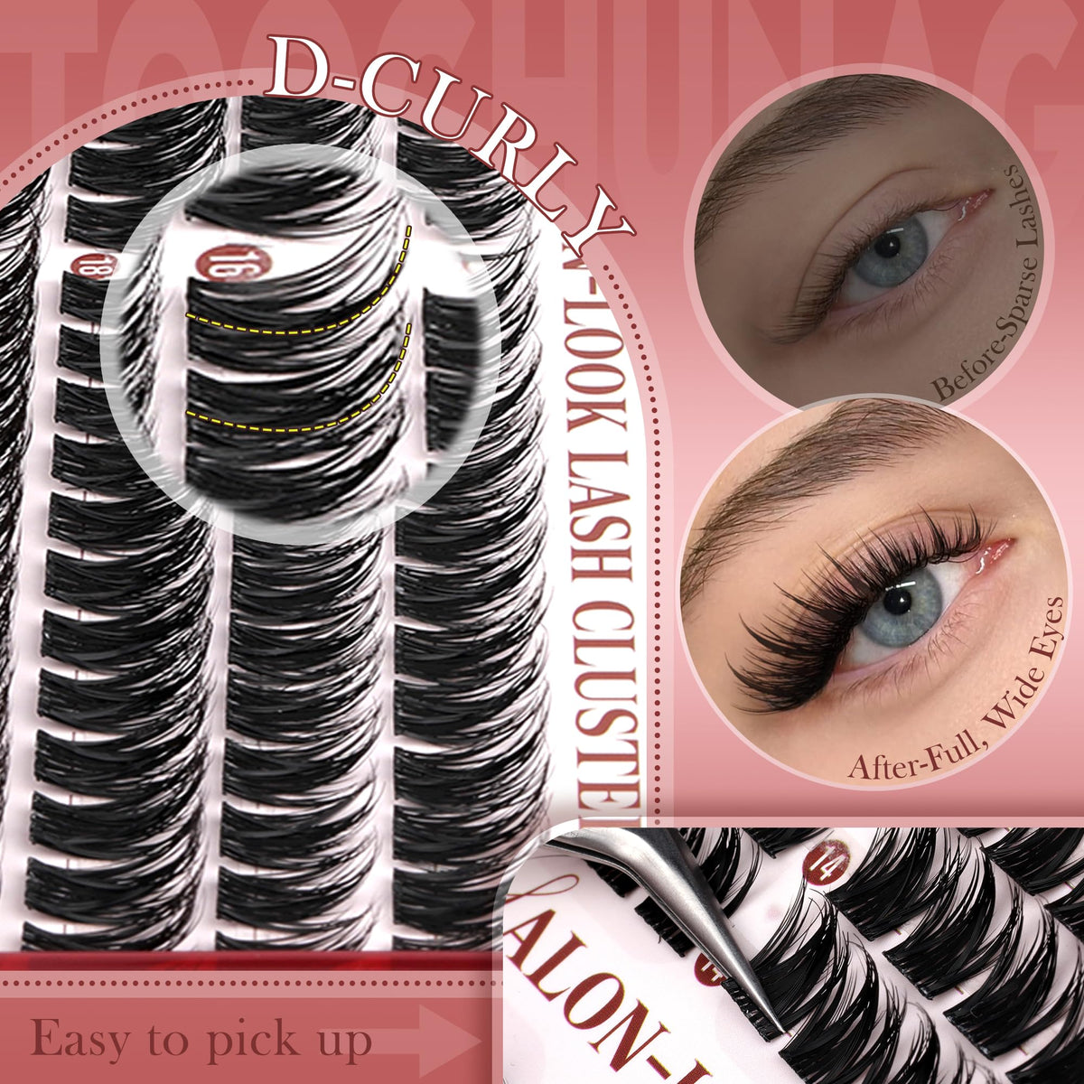 Model wearing TOOCHUNAG Manga Lash Clusters