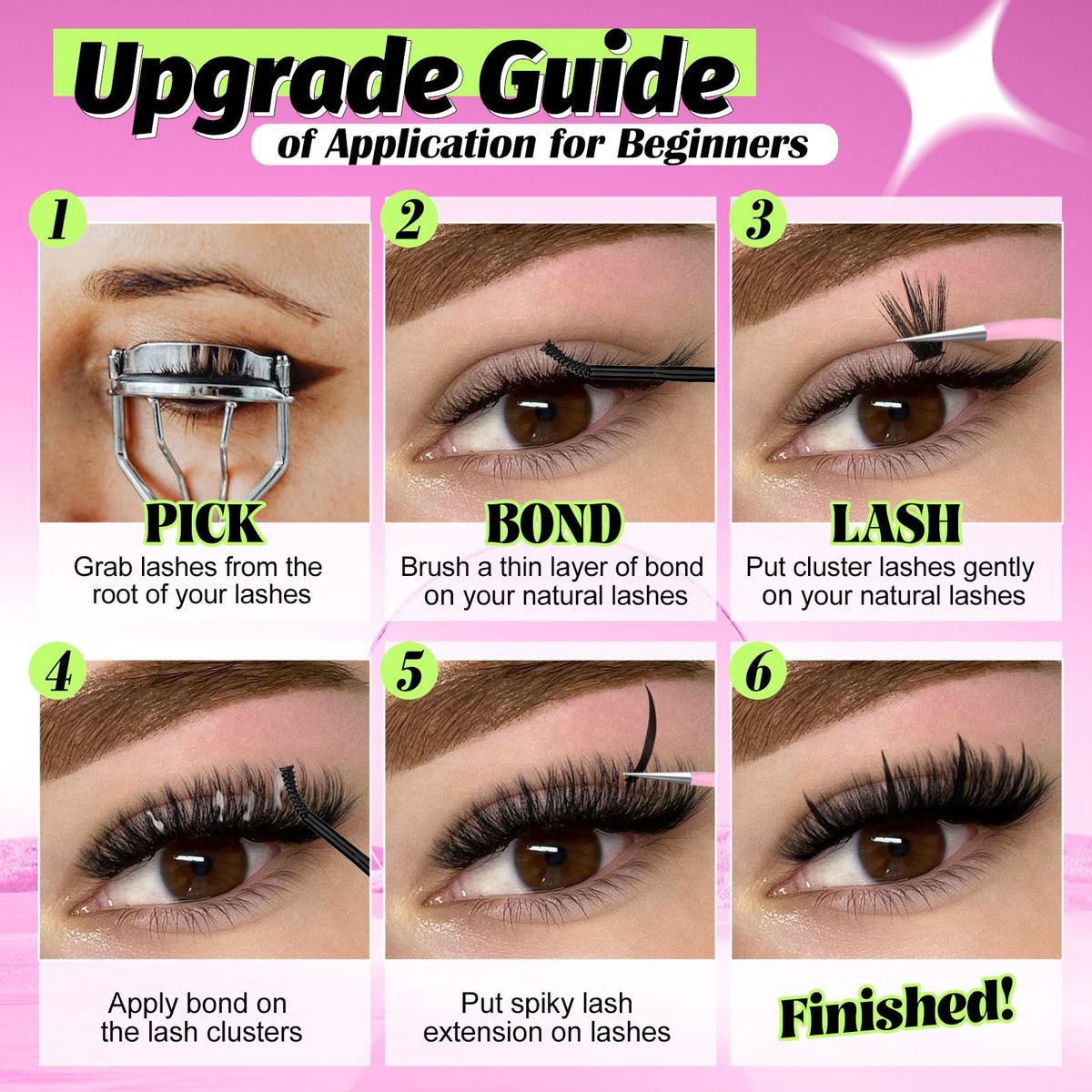 Model wearing Yawamica Spiky Lash Extensions