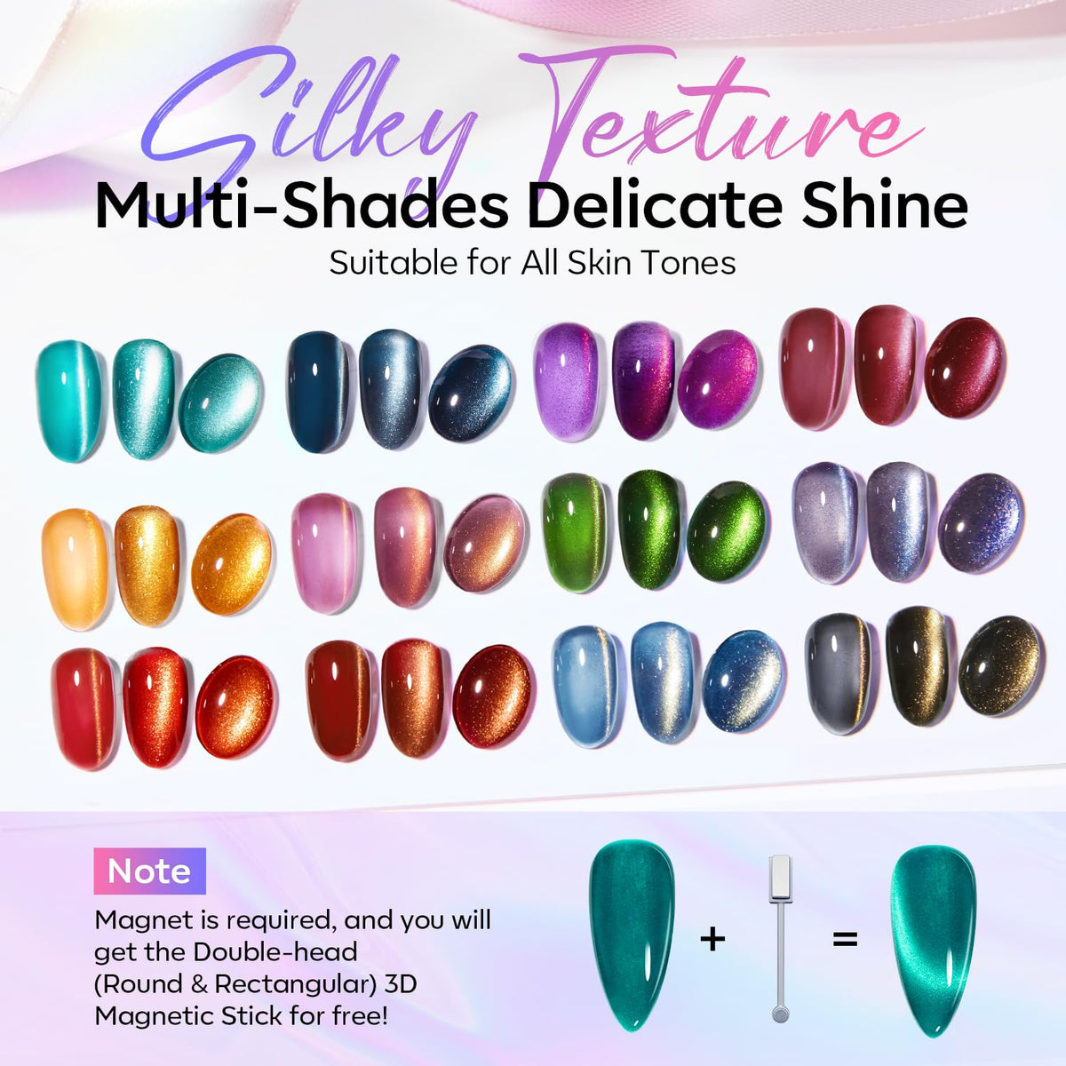 modelones 12 Pcs Cat Eye Gel Nail Polish packaging