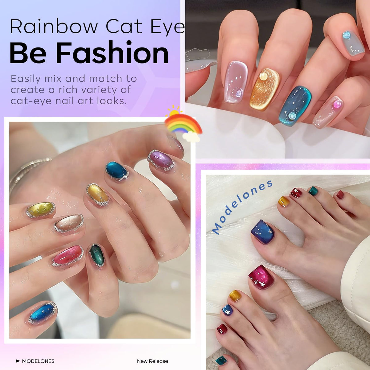 modelones 15ML Cat Eye Gel Nail Polish bottles arranged