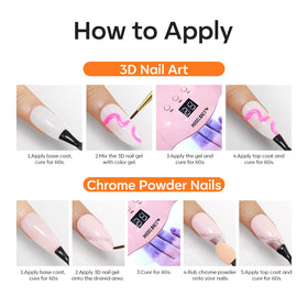 modelones 3D Nail Gel Kit with colourful nail art