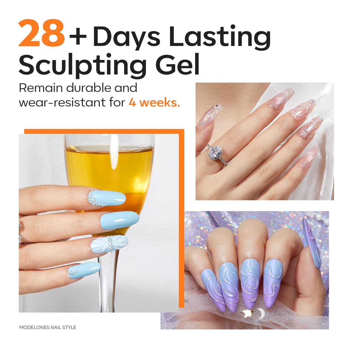 modelones 3D Nail Gel Kit with nail art designs