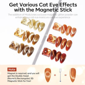 modelones 7ml glitter cat eye gel polish bottle close-up showing magnetic effect