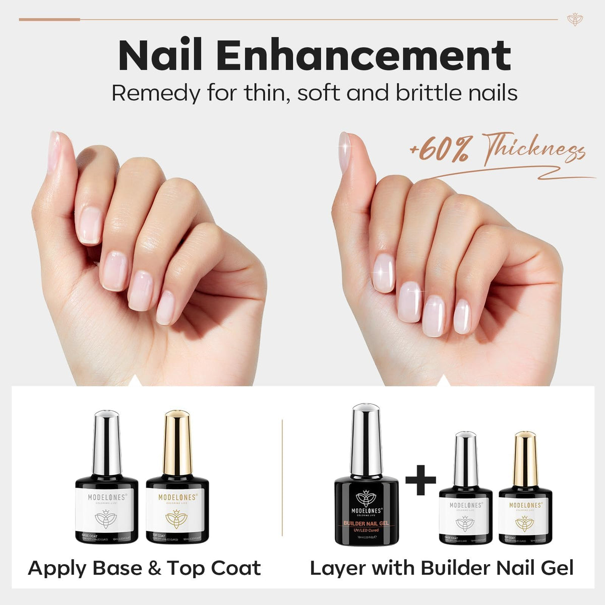 modelones Acid Free Base Coat 10ml bottle front view
