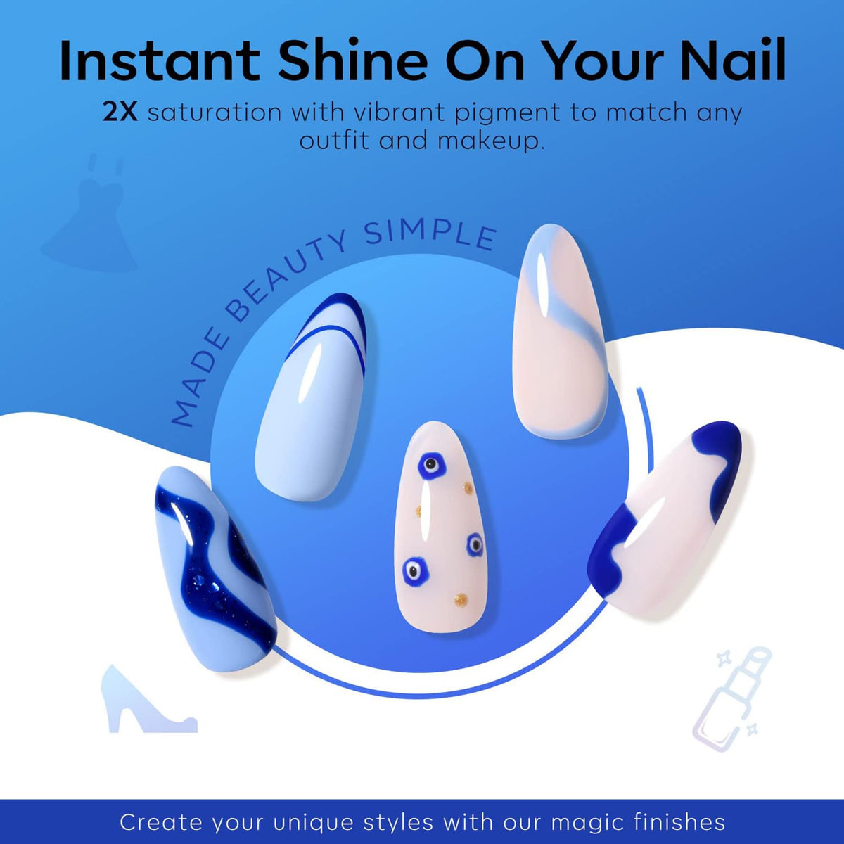 modelones Baby-Blue Gel Nail Polish bottle front view