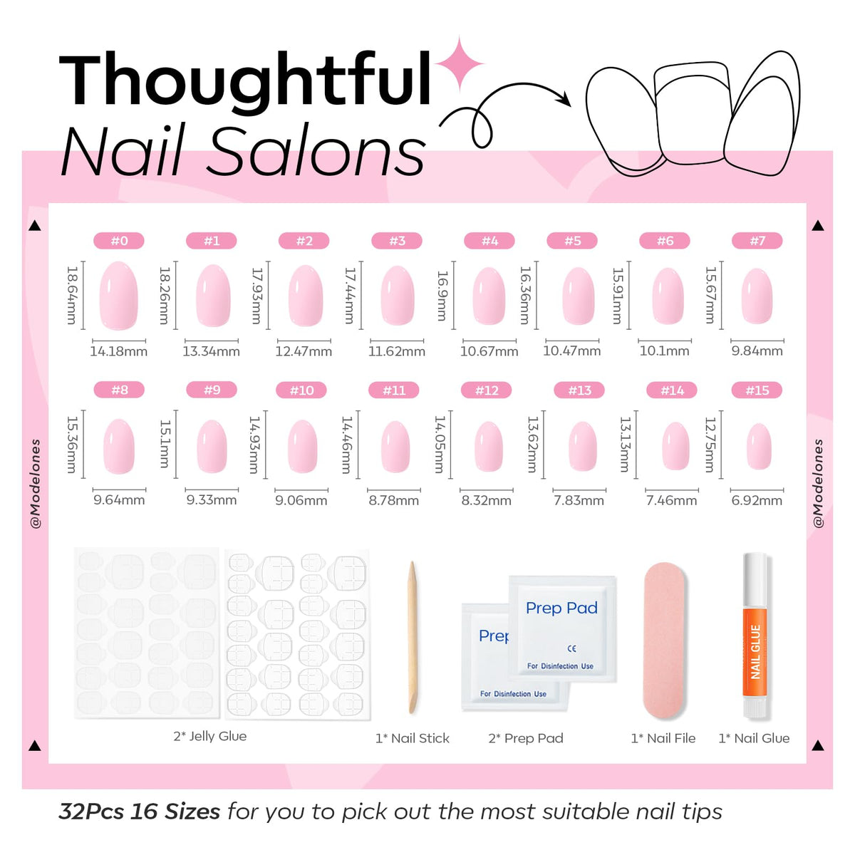 modelones Baby Pink Short Press on Nails in a lifestyle setting