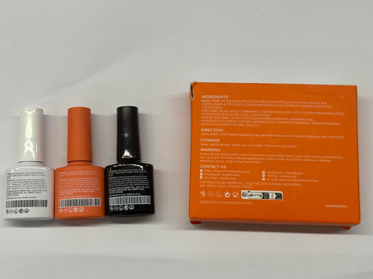 modelones base coat bottle with brush close-up