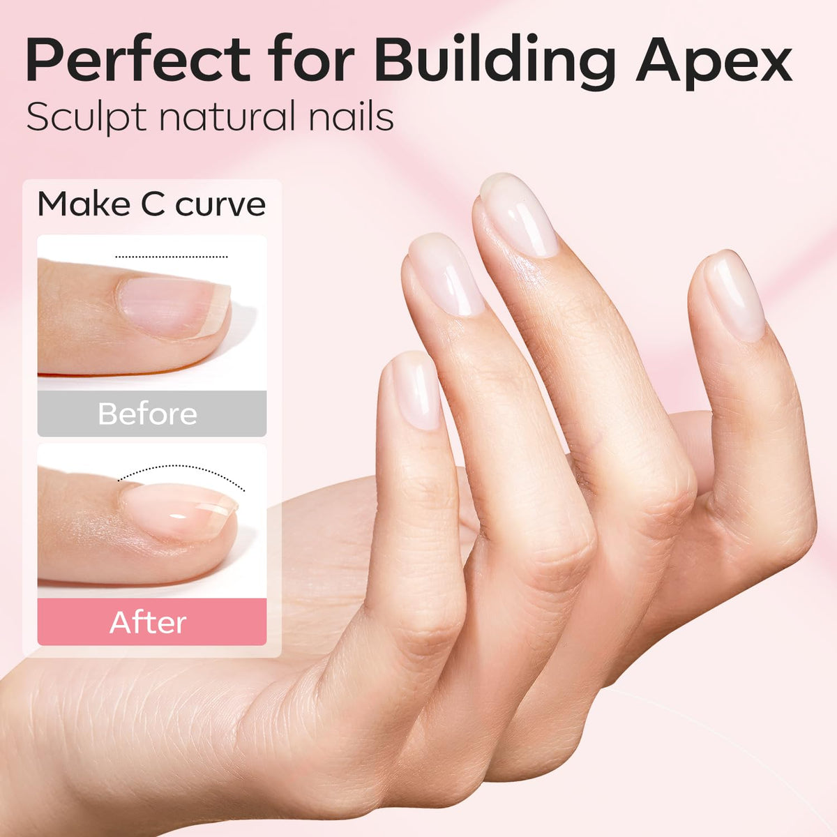 modelones Base Coat Builder Nail Gel application on nails