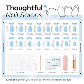 modelones Blue Short Press on Nails in a lifestyle setting