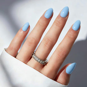 modelones Blue Short Press on Nails Kit with 32 reusable nails
