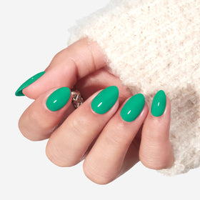 modelones Bright Green Short Press on Nails Kit packaging front view