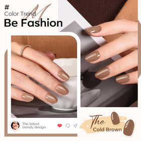 modelones Brown Press On Nails showing various sizes and shapes