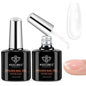 modelones Builder Nail Gel 2 Pcs 10ml clear bottles front view