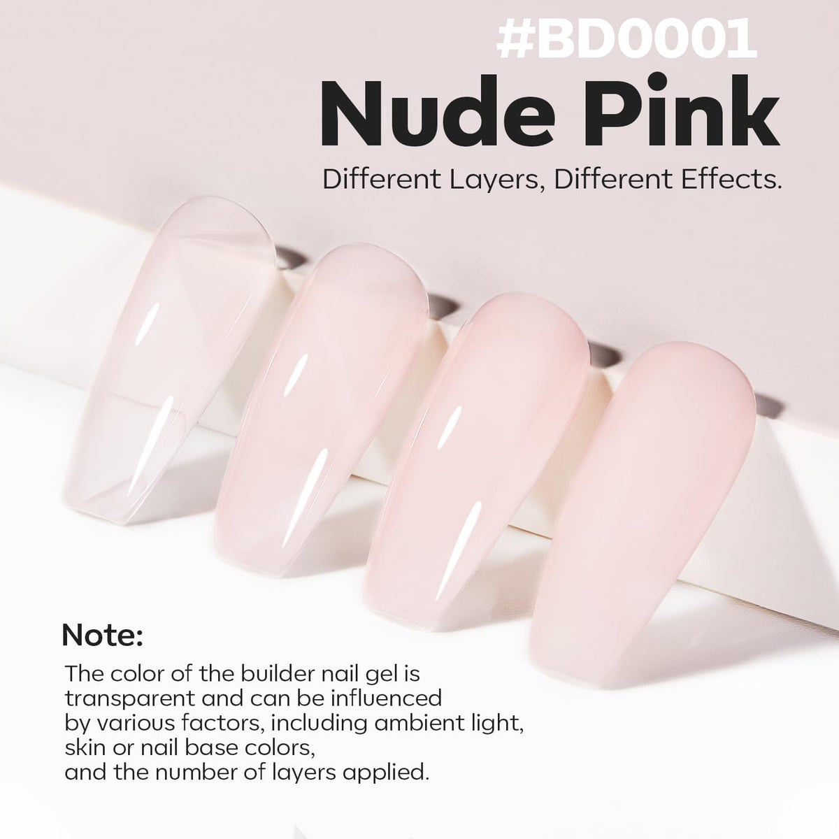 modelones Builder Nail Gel 8-in-One Cover Nude application on nails