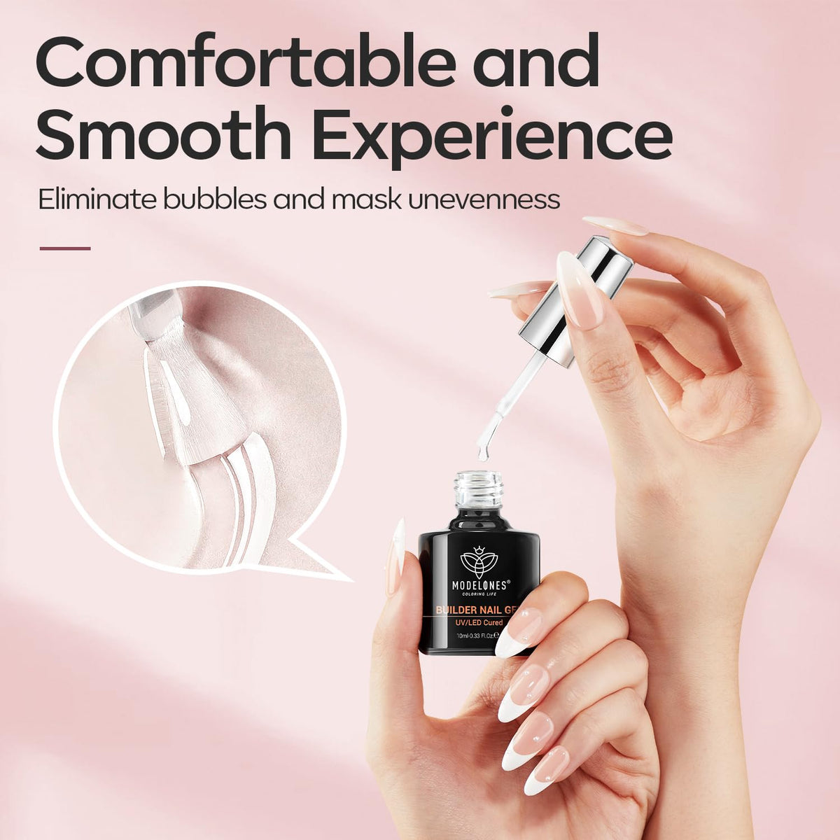 modelones Builder Nail Gel application on nails