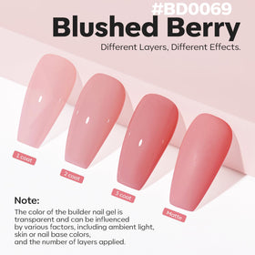 modelones Builder Nail Gel Blush Berry on nails