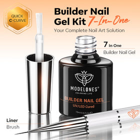 modelones Builder Nail Gel in use with UV lamp