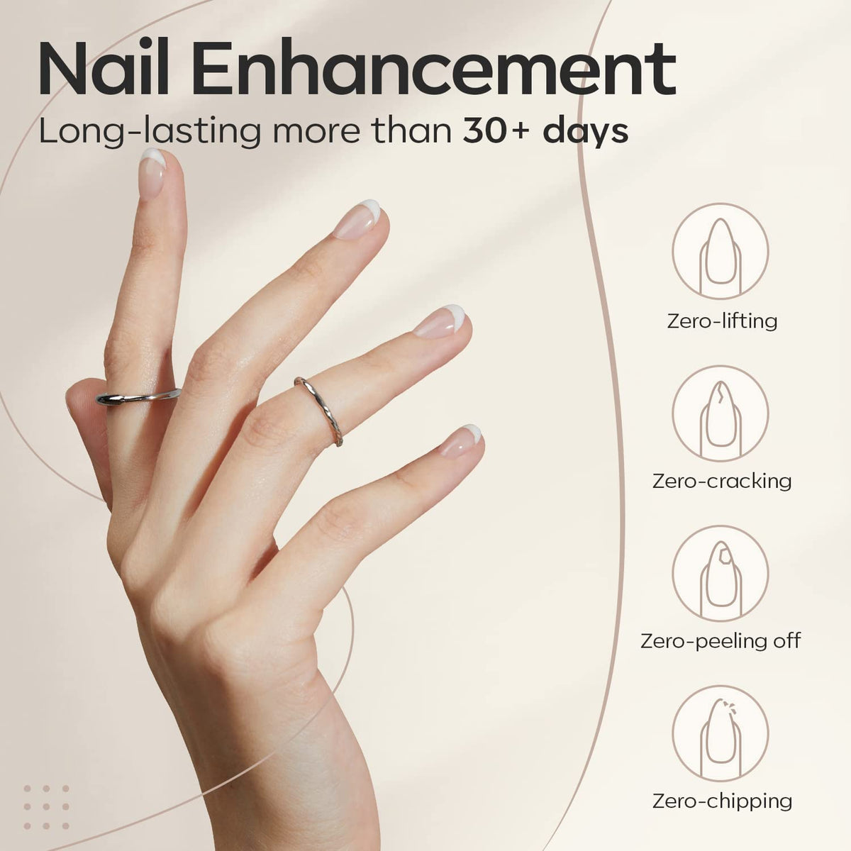 modelones Builder Nail Gel showing smooth nail finish