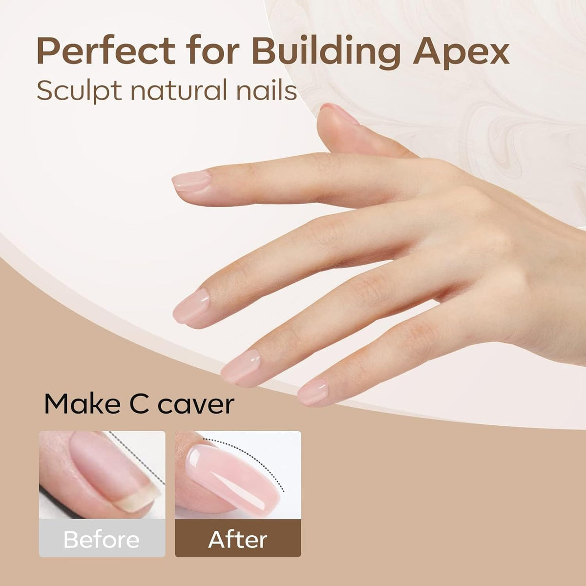 modelones Builder Nail Set 6 Pcs with applicator brush