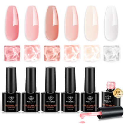 modelones Builder Nail Set 8-in-One Jelly Nude Gel Polish front view
